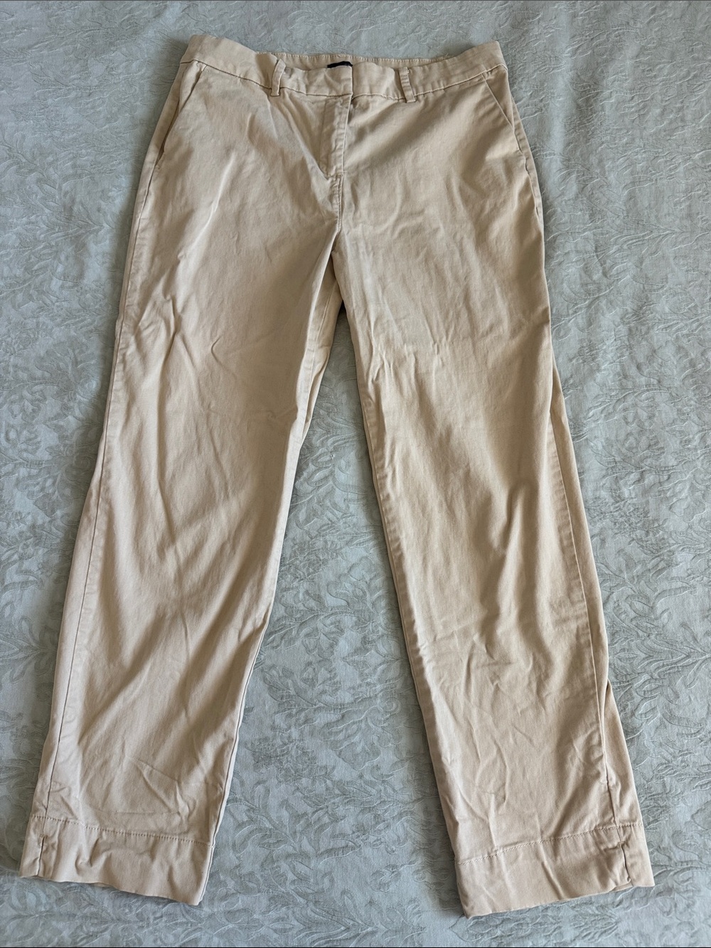 Nautica Women's Light Beige Straight-Leg Chino Trousers